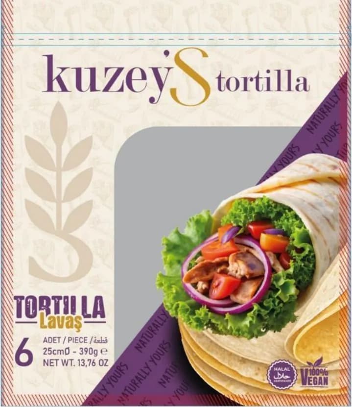 Kuzeys Tortilla 25 cm (6'lı) ambalajı