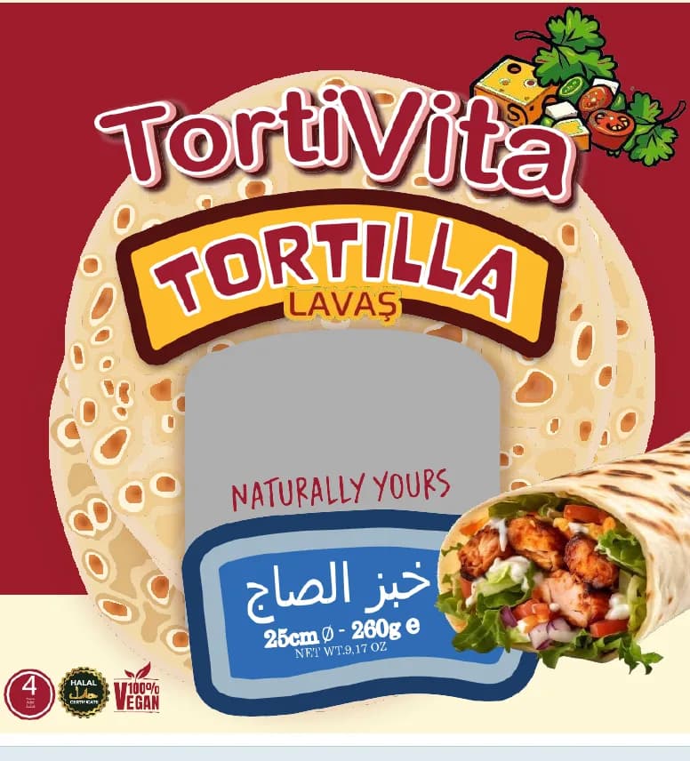 TortiVita Tortilla 25 cm (4'lü) ambalajı