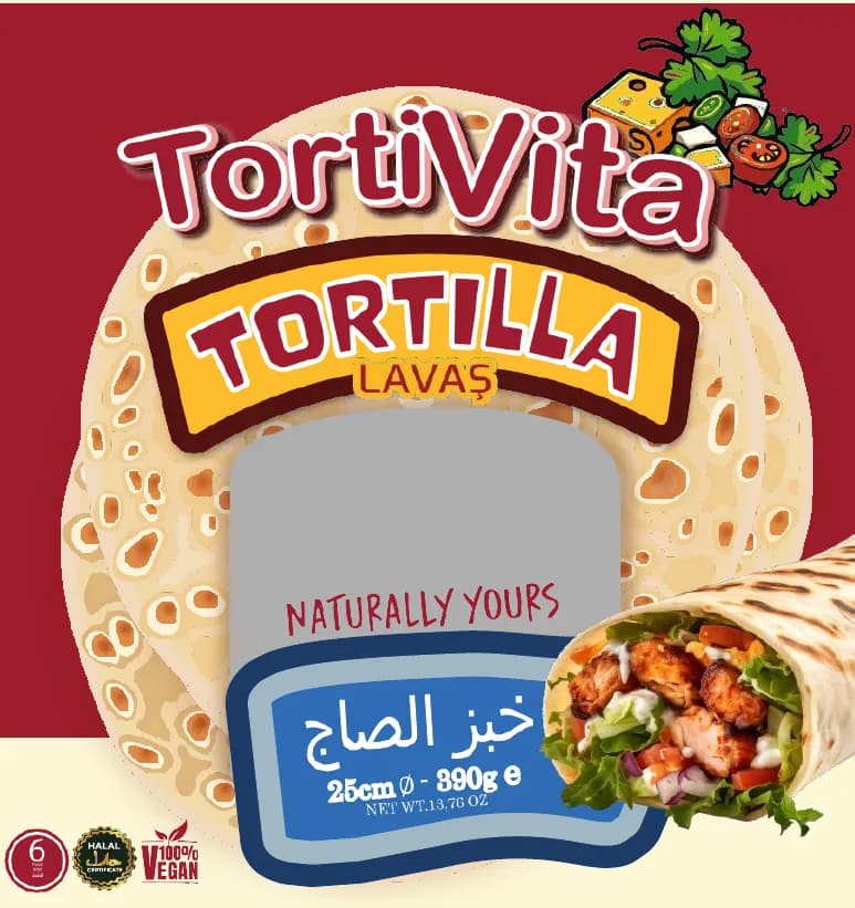 TortiVita Tortilla 25 cm (6'lı) ambalajı